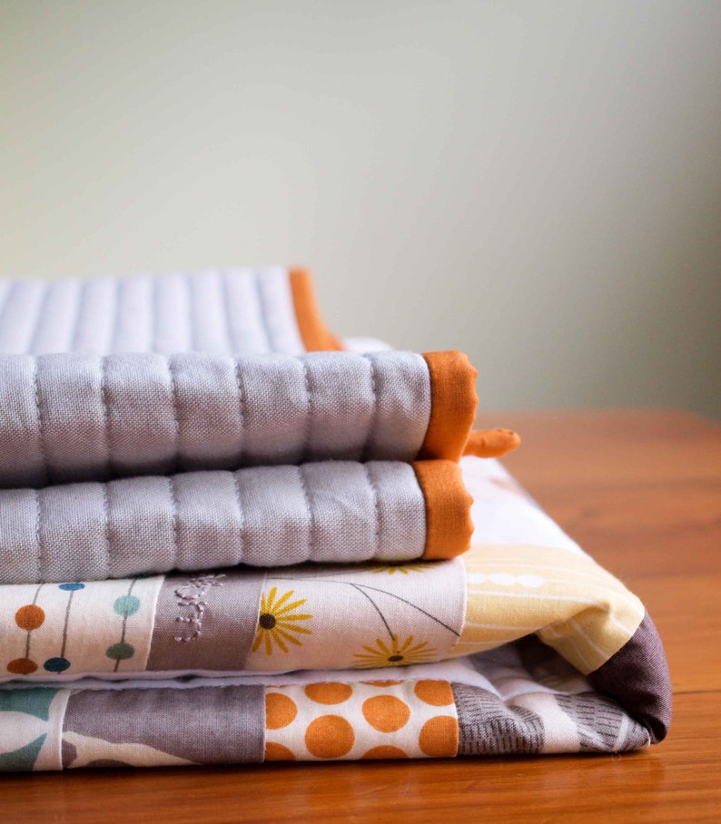PATCHWORK STACKS Woodland Toddler Quilt; Custom Organic Baby Quilt; Modern Patchwork Crib Quilt; Gray Nursery Decor; Handmade New Baby Gift