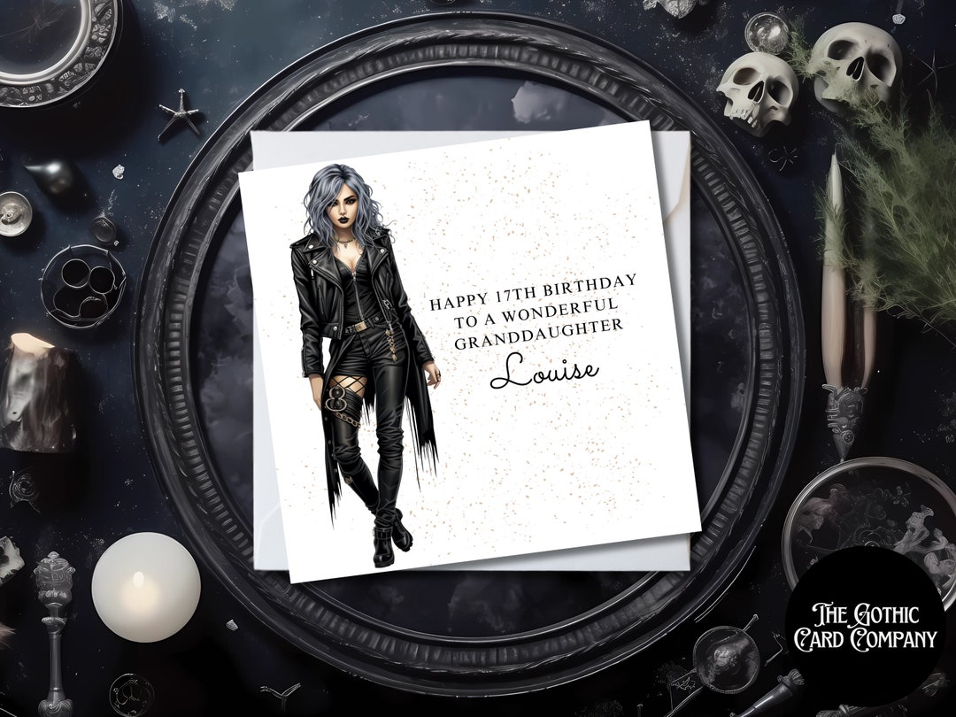 Personalised Gothic Birthday Card Goth Birthday, Goth Girl, Happy - What To Get A Goth For Her Birthday