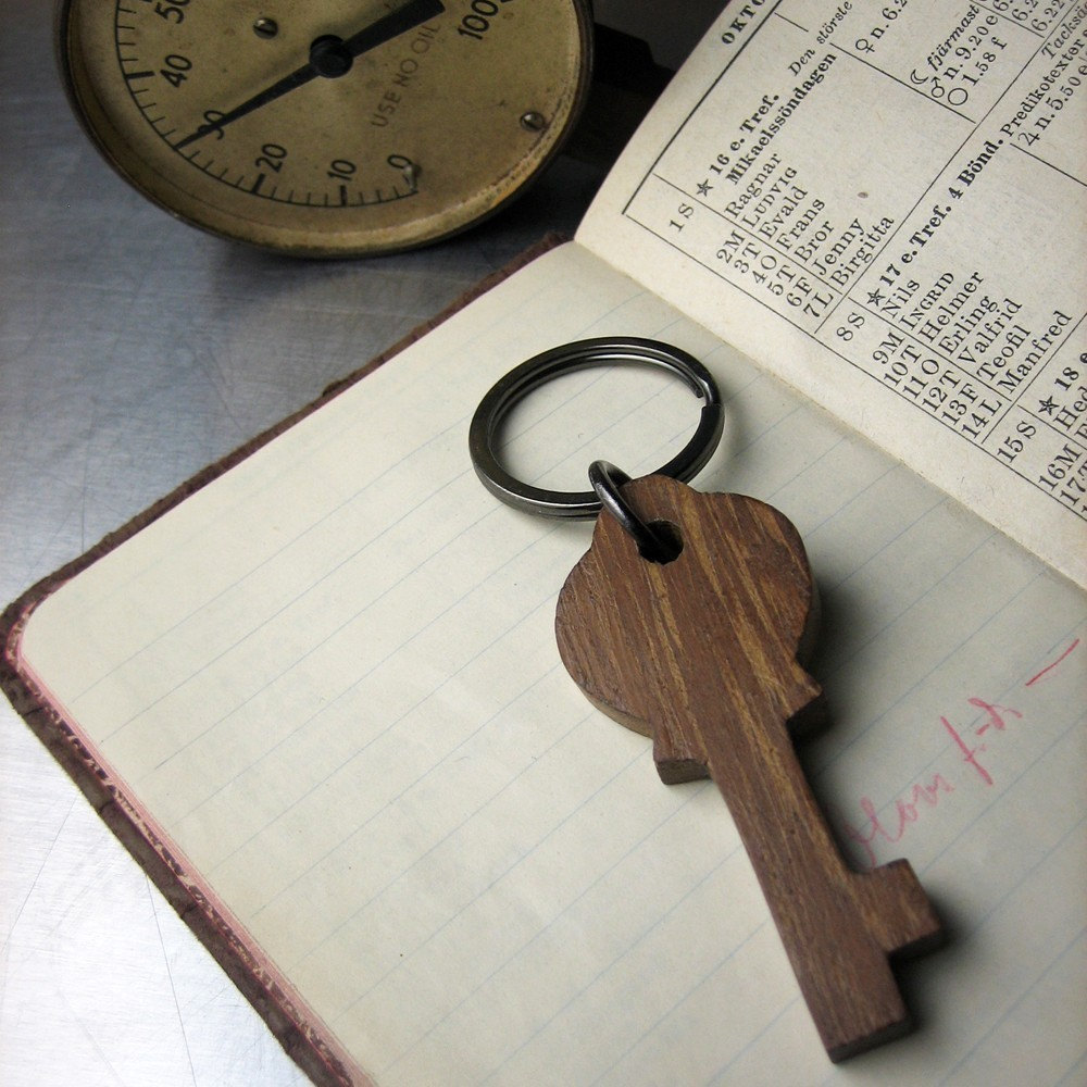 Wooden Key Ring Etsy