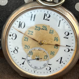Montre De Poche Zenith Des Années 30 - Mécanique, 15 Bijoux, Boîtier Inox - Cadran Ouvert - Taille 16