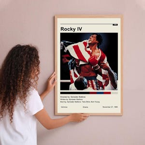 Rocky IV Vintage Poster Minimalist Movie Poster Wall Art Home Decor Custom Poster Print Personalized Gifts for her him