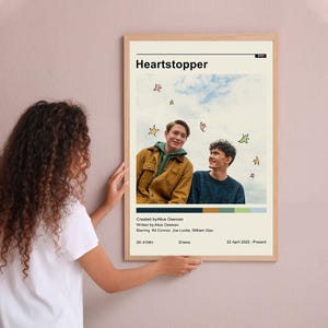 Pôster vintage Heartstopper, pôster minimalista de filme, arte de parede, decoração para casa, pôster personalizado, impressão, presentes personalizados para ela e ele