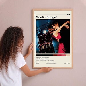 Moulin Rouge Vintage Poster Minimalist Movie Poster Wall Art Home Decor Custom Poster Print Personalized Gifts for her him