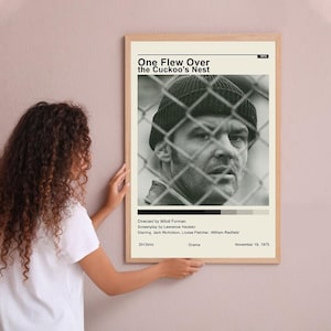 Einer flog über dem Kuckucksnest Vintage Poster Retro Film Plakat Wand Kunst Wohnkultur Benutzerdefinierte Poster Druck personalisierte Geschenke für sie ihn