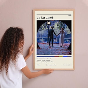 La La Land Vintage Poster Minimalista Filme Poster Arte de Parede Decoração de Casa Pôster Personalizado Impressão Presentes Personalizados para ela e ele