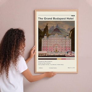 O Grande Hotel Budapeste Pôster Vintage Pôster de Filme Minimalista Arte de Parede Decoração de Casa Pôster Personalizado Impressão Presentes Personalizados para ela e ele