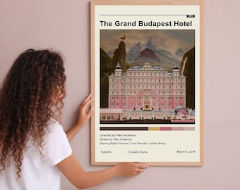 The Grand Budapest Hotel Vintage Poster Minimalist Movie Poster Wall Art Home Decor Custom Poster Print Personalized Gifts for her him