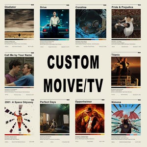 Cartaz de filme de TV personalizado, presentes personalizados, pôster retrô vintage, pôster de filme, arte de parede, decoração de casa, impressão em tela, presentes personalizados