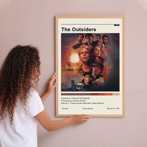 The Outsiders 1983 Vintage Poster Minimalist Movie Poster Wall Art Home Decor Custom Poster Print Personalized Gifts for her him