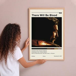 There Will Be Blood Vintage Poster Minimalist Movie Poster Wall Art Home Decor Custom Poster Print Personalized Gifts for her him
