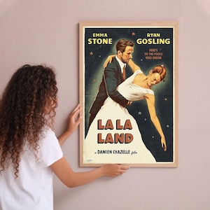 Pôster de filme La La Land, arte de parede, decoração de casa, pôster personalizado, presentes personalizados para ela e ele