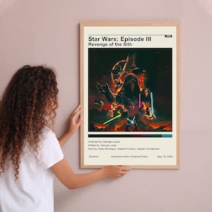 Star Wars Episode III Revenge of the Sith Vintage Poster Minimalist Movie Poster Wall Art Home Decor Custom Poster Personalized Gift