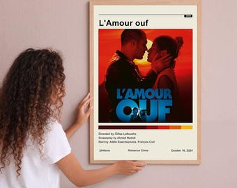 L&#39;Amour ouf Vintage Poster Minimalist Movie Poster Wall Art Home Decor Custom Poster Print Personalized Gifts for her him