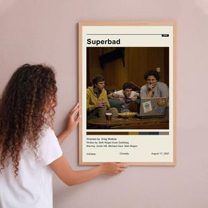 Superbad Vintage Poster Minimalist Movie Poster Wall Art Home Decor Custom Poster Print Personalized Gifts for her him
