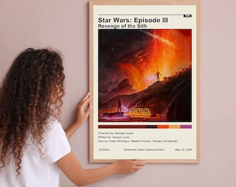 Star Wars Episode 3 Revenge of the Sith Vintage Poster Minimalist Movie Poster Wall Art Home Decor Custom Poster Print Personalized Gifts