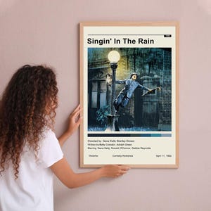 Singin&#39; In The Rain Vintage Poster Minimalist Movie Poster Wall Art Home Decor Custom Poster Print Personalized Gifts for her him