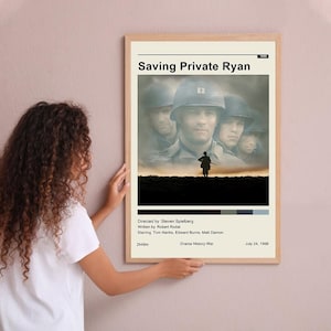 Saving Private Ryan Vintage Poster Minimalist Movie Poster Wall Art Home Decor Custom Poster Print Personalized Gifts for her him