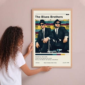 The Blues Brothers Vintage Poster Minimalist Movie Poster Wall Art Home Decor Custom Poster Print Personalized Gifts for her him