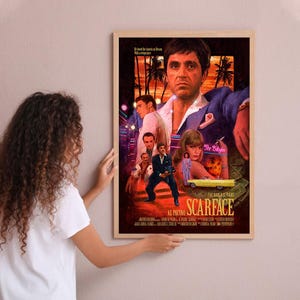 Cartaz do filme Scarface Arte de parede Decoração para casa Cartaz personalizado Impressão Presentes personalizados para ela e ele
