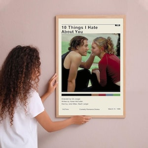 10 Things I Hate About You Vintage Poster Minimalist Movie Poster Wall Art Home Decor Custom Poster Print Personalized Gifts for her him