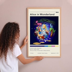 Alice in Wonderland Vintage Poster Minimalist Movie Poster Wall Art Home Decor Custom Poster Print Personalized Gifts for her him