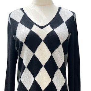 dead stock argyle Vneck cotton knit vest dead stock argyle Vneck cotton knit vestオンライン ショッ