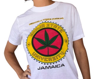80s 90s Ganja Sate University Jamaica 420 T Shirt