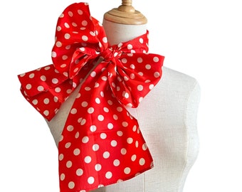 60s Red and White Polka Dot Scarf