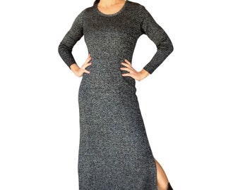 Silver Ribbed Dress - Etsy