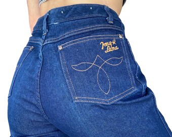 70s 80s Tony Lama High Waisted Boot Cut Denim Jeans