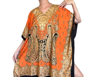 90s does 70s Orange Caftan Tunic (one size fits many)