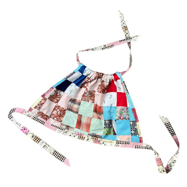 1960s Handmade Crocheted Halter Top that is Reversible from Pink to Blue