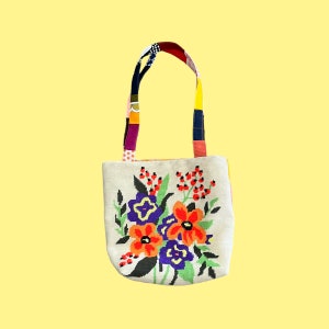 Little Light Original Floral Needlepoint Quilted Tote Bag