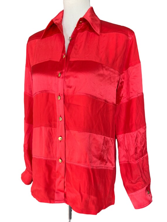 ESCADA Red Silk Blouse (size medium, large) - image 2