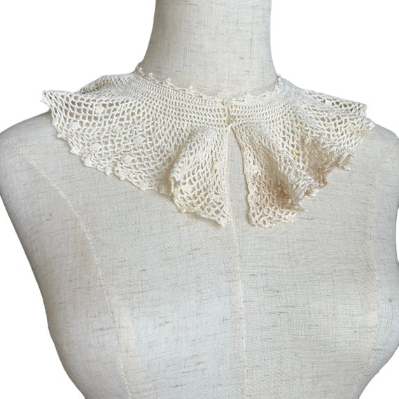 40s 50s Cream Crocheted Collar - Etsy