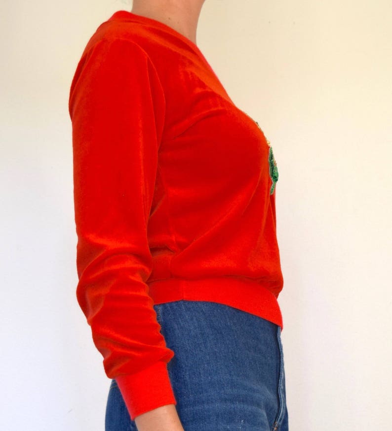 velour v neck sweater