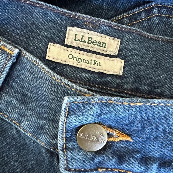 LL Bean Structured Blue Denim High Waisted Straig… - image 6