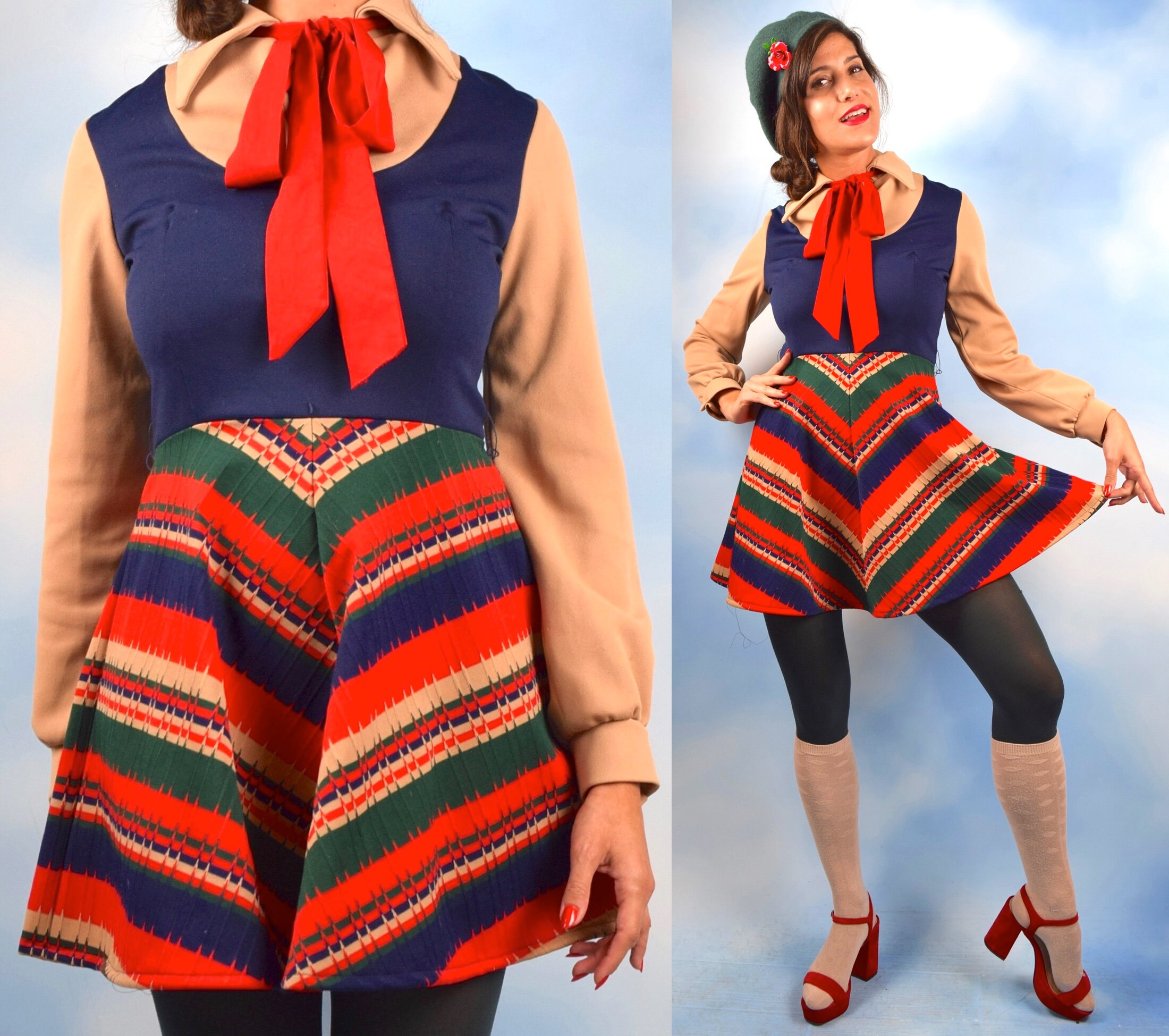 60s a Line Mini Dress