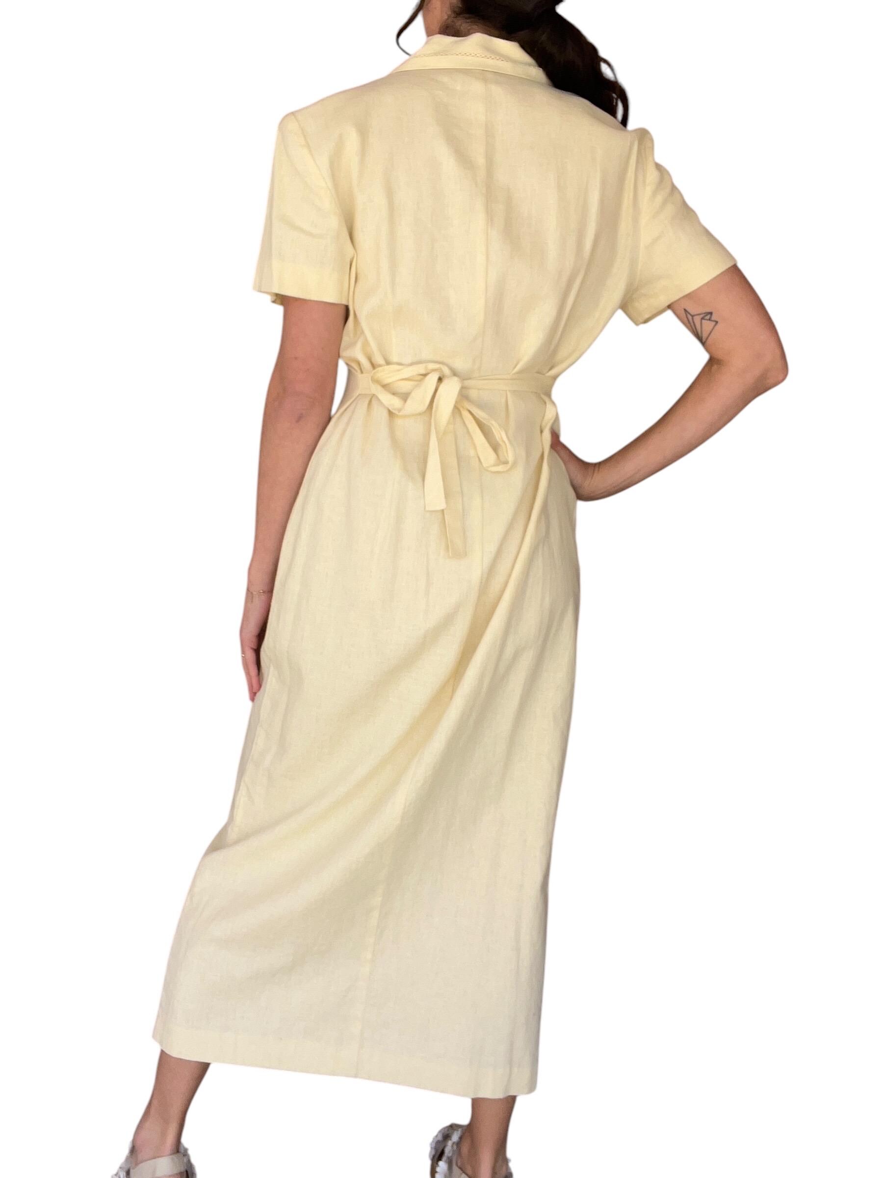 a line linen dress with sleeves Linen Long Dress GLORIA with Short Sleeves and Wide Skirt XL / Royal blue main image 0
