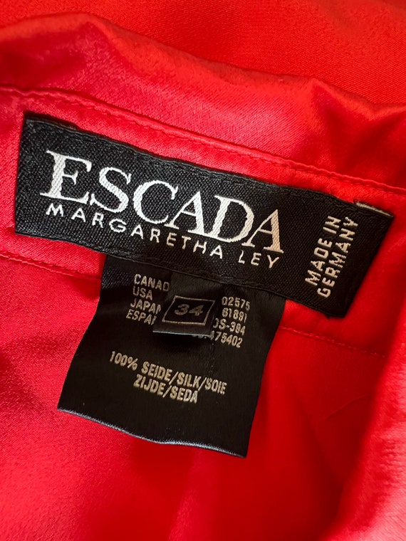 ESCADA Red Silk Blouse (size medium, large) - image 5