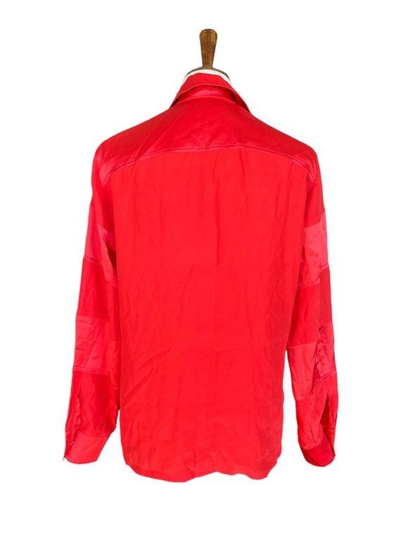 ESCADA Red Silk Blouse (size medium, large) - image 4