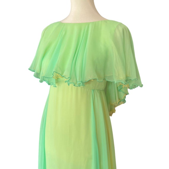 green emerald velvet dress Neon Lime Maxi Dress with Ruffle Detail main image 0