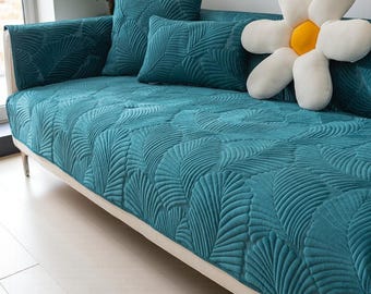 Copridivano antiscivolo lavabile / Copridivano a forma di foglia / Coperta protettiva per divano / Decorazione per la casa