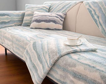 Modern Couch Cover / Premium Washable Sofa Cover / Soft Plush Couch Cover / Throw Blanket Protection / Living Room Décor