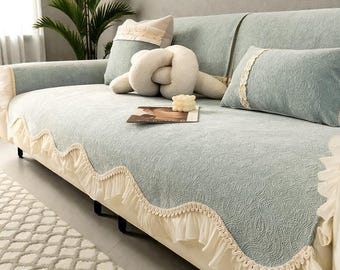 Modern Couch Cover / Soft Chenille Sofa Cover / Non-Slip All-Season Sofa Protection / Simple Living Room Decor / Gift For Her