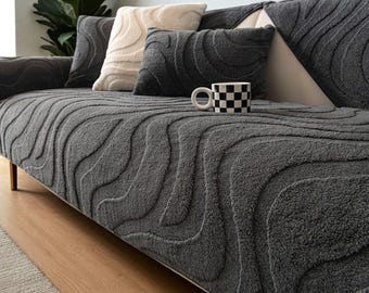 All-Season Couch Cover / Premium Washable Sofa Cover / Soft Cotton Velvet Couch Cover / Sofa Protection / Throw Cover / Home Décor