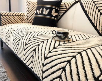 Non-Slip Couch Cover / Washable Sofa Cover / All-Season Cotton Velvet Couch Cover / Sofa Protection / Throw Blanket / Home Décor