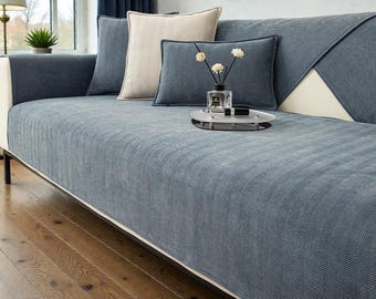Non-Slip Couch Cover / Washable Sofa Cover / Chenille Couch Cover / All-Season Sofa Protection / Home Decor