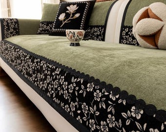 Non-Slip Sofa Cover / Soft Chenille Couch Cover / Washable Sofa Blanket / Couch Protection