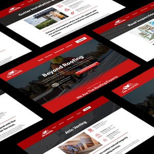 Preview of various roofing service pages included in the ABC Roofing website template, built with Wix Studio. These pages cover everything from attic venting and skylight installation to gutter services, all designed with SEO optimization and clear content structure. Ideal for roofing contractors who want to boost their local search presence and provide customers with detailed service info.